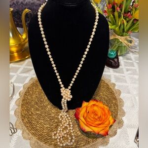 Genuine baroque Pearl Necklace, super long, 64” length, no clasp. About7” beads